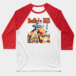 Buffalo Bill On The Horizon Western Cowboy Retro Comic Baseball T-Shirt